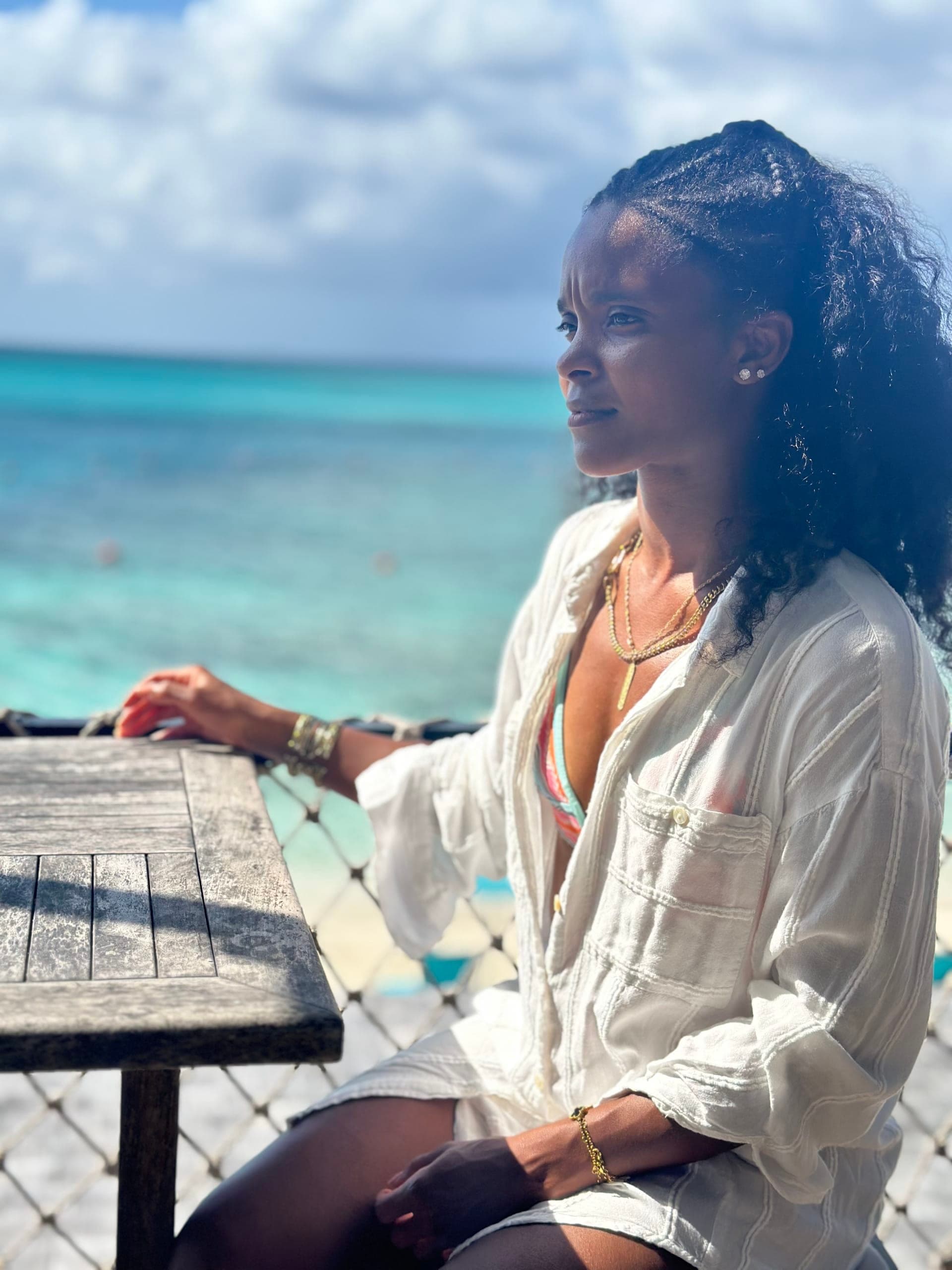 Lauren Lease, founder of Elevare, on the shoreline